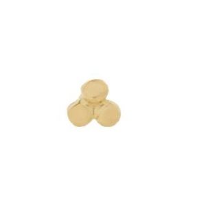 14k gold, 3-Bead Cluster Stud w/ Disc Closure